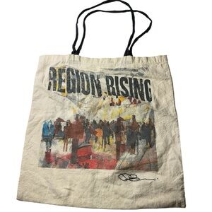 Awesome Retro Region Rising Artist Cotton White Graphic Book Bag